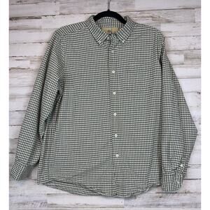 J. Khaki Men’s Green Checked 100% Cotton Long Sleeve Casual Shirt Size XL